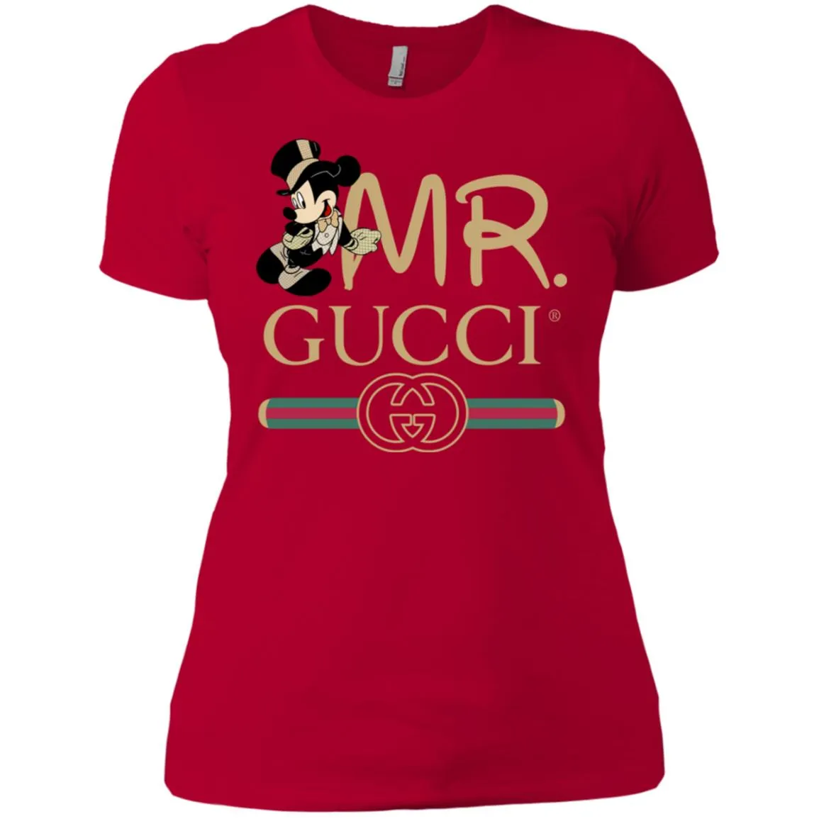 Mr Mickey Gucci Couple Disney Shirt Valentine's Day T-shirt Women Cotton T-Shirt