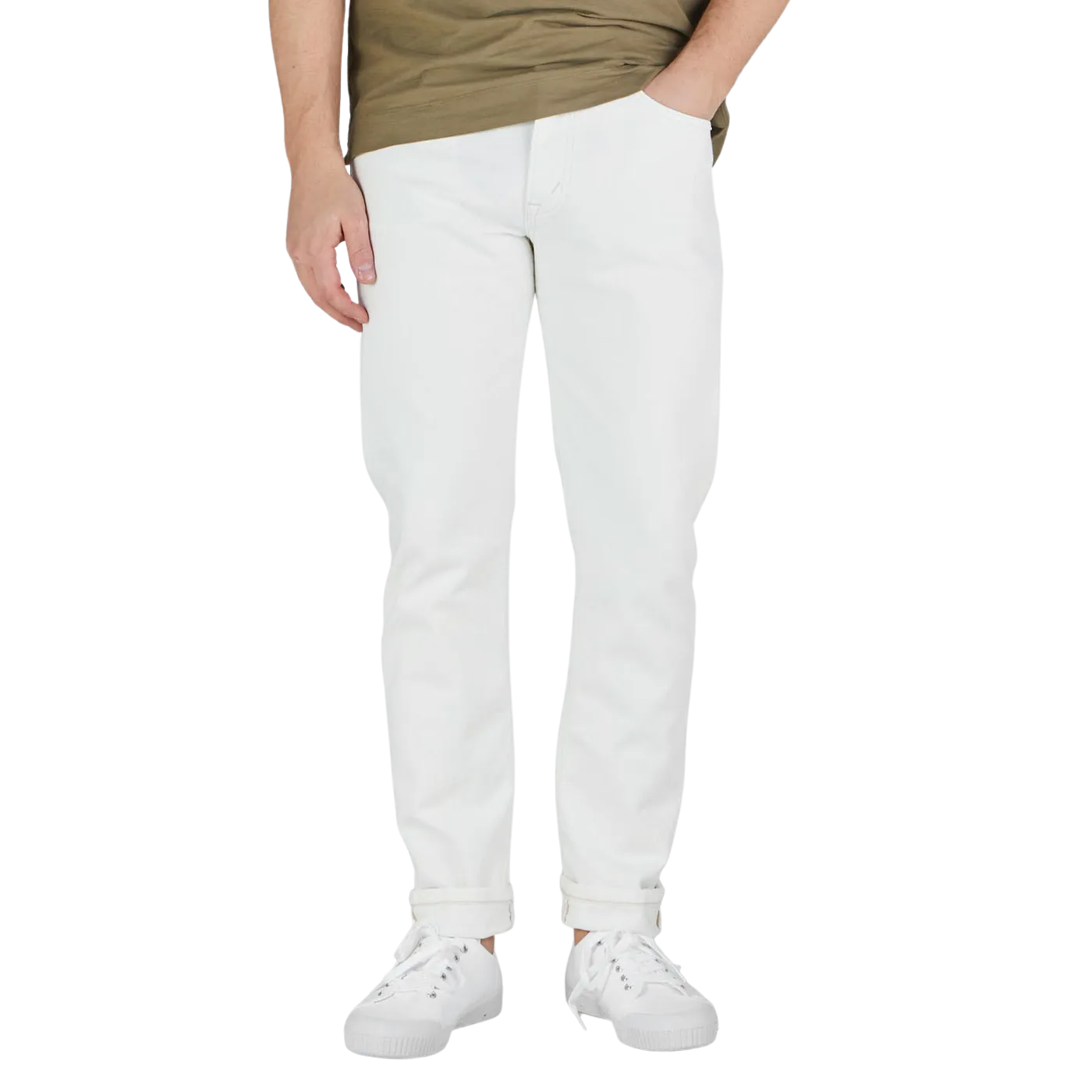 Natural White Cotton TM005 Jeans