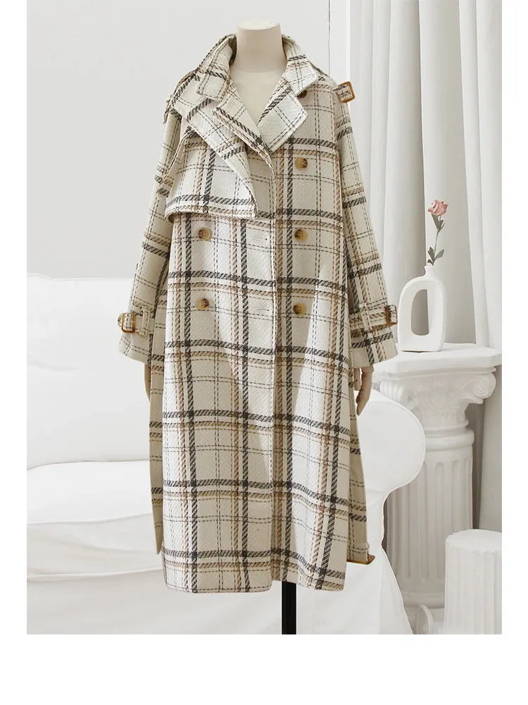 Neus Plaid Trench Coat