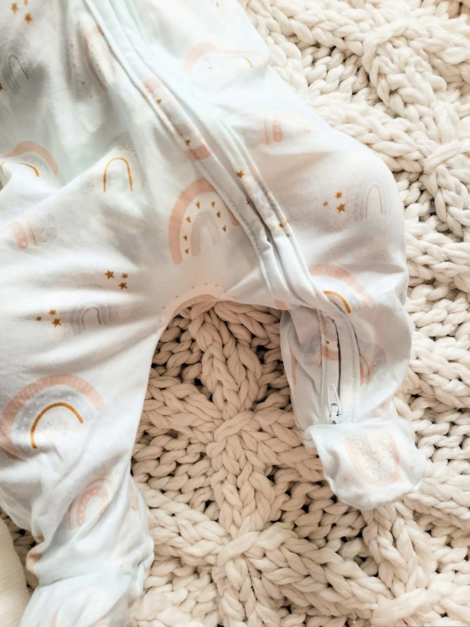 Neutral Rainbow Zippie Jumpsuit/Sleeper