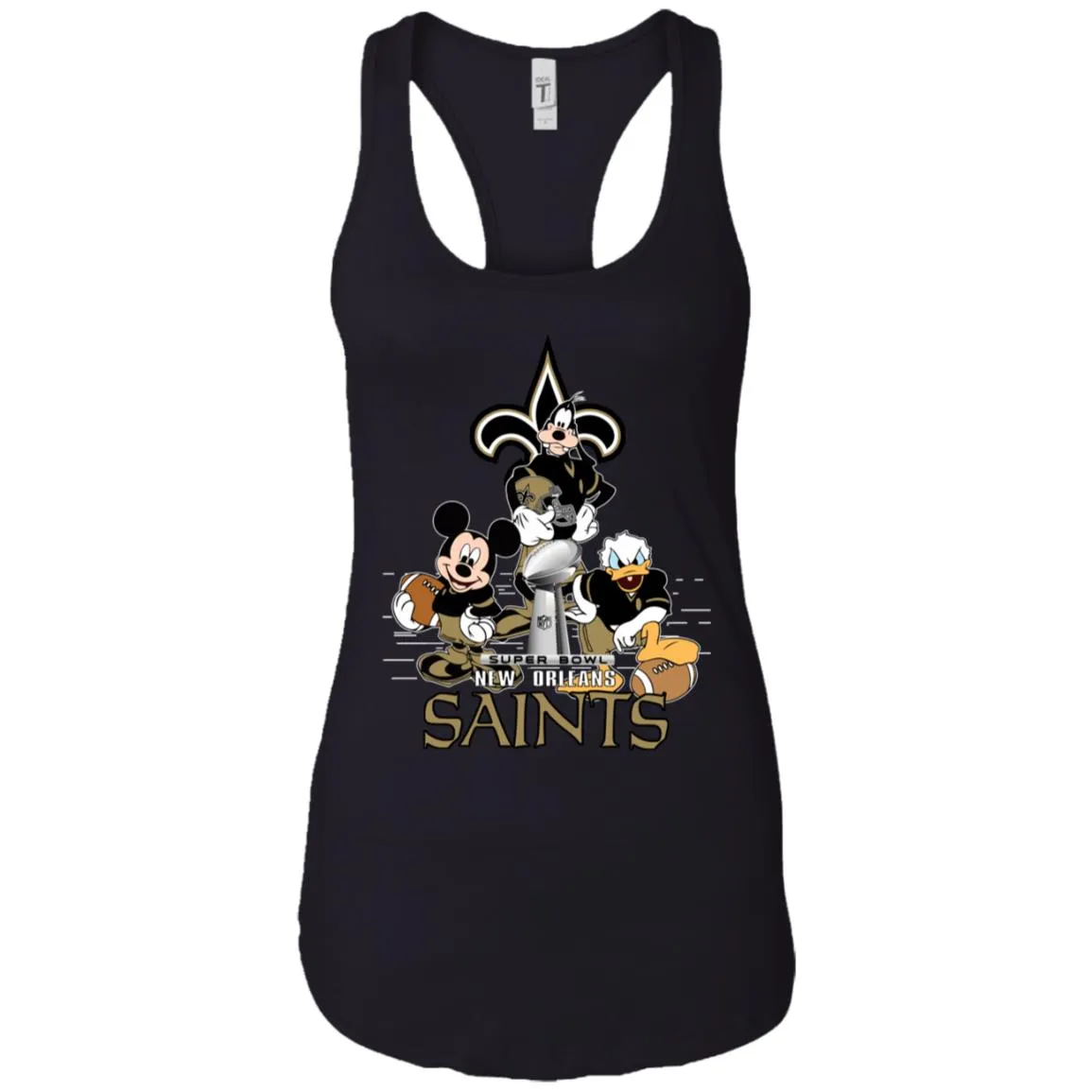 Nfl – New Orleans Saints Donald Duck Goofy Mickey Mouse Super Bowl 2019 Football Women Tank Top