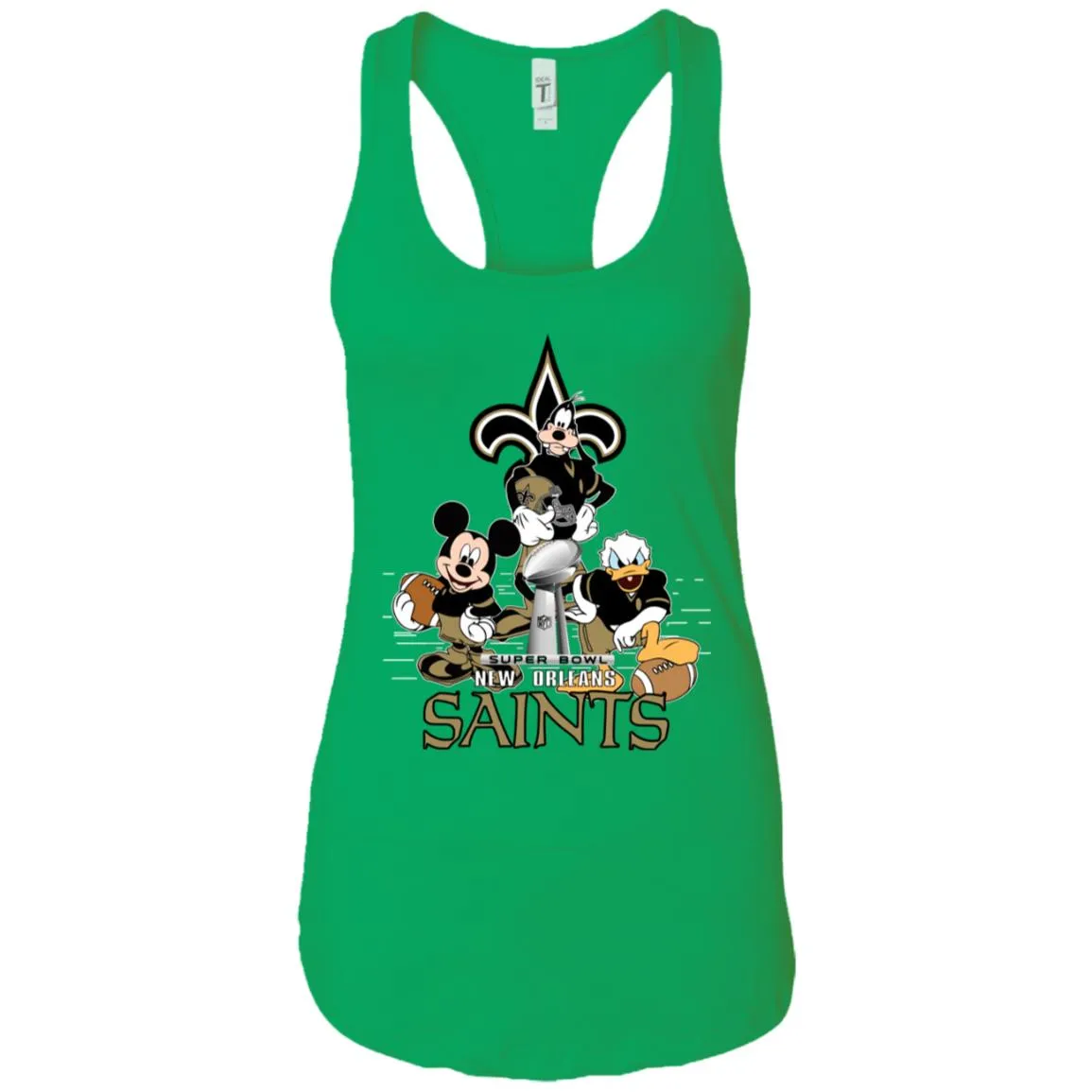 Nfl – New Orleans Saints Donald Duck Goofy Mickey Mouse Super Bowl 2019 Football Women Tank Top