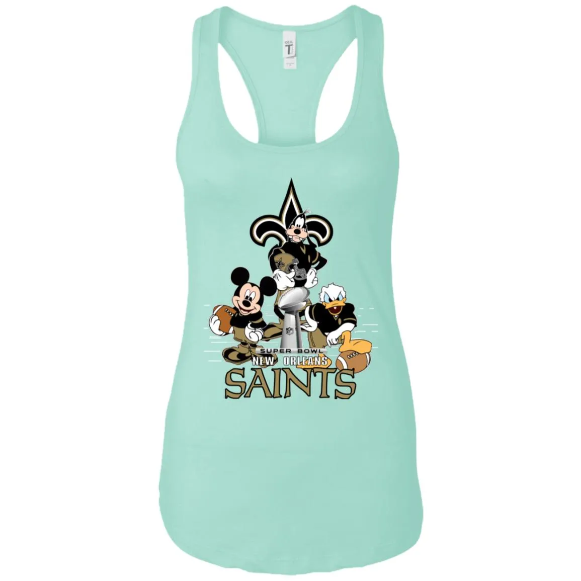 Nfl – New Orleans Saints Donald Duck Goofy Mickey Mouse Super Bowl 2019 Football Women Tank Top