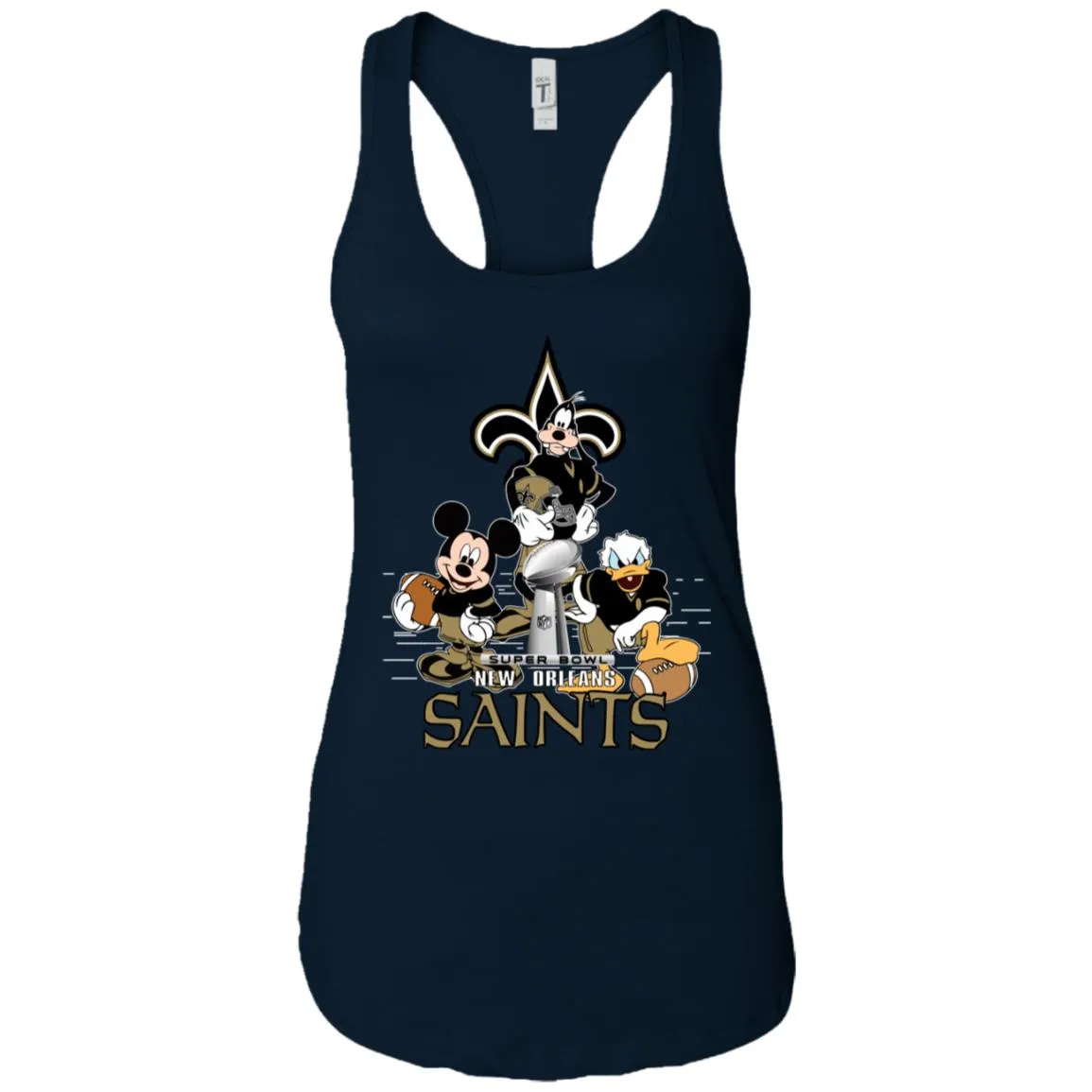 Nfl – New Orleans Saints Donald Duck Goofy Mickey Mouse Super Bowl 2019 Football Women Tank Top