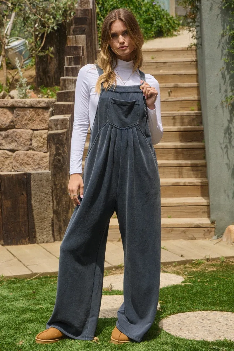 Oddi French Terry Jumpsuit in Washed Blue