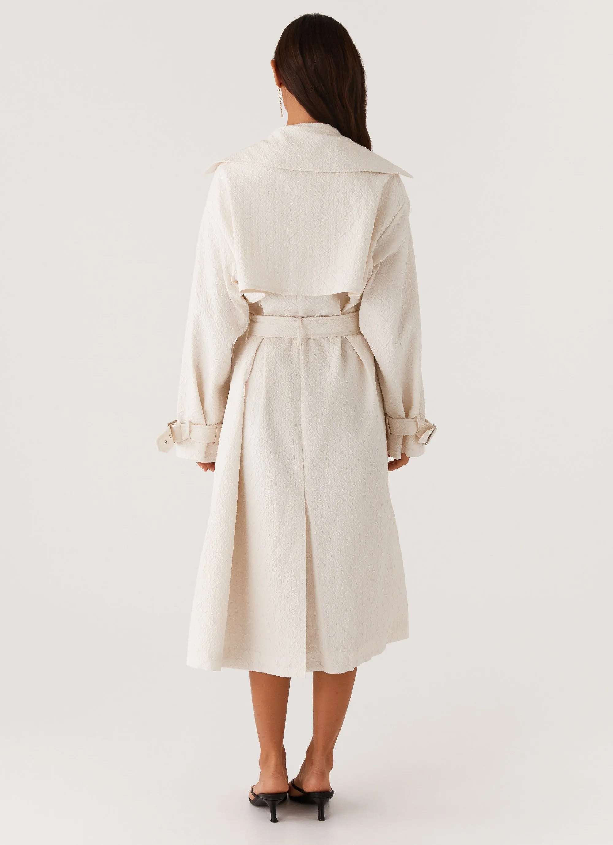 Phoenix Oversized Trench Coat - Ivory