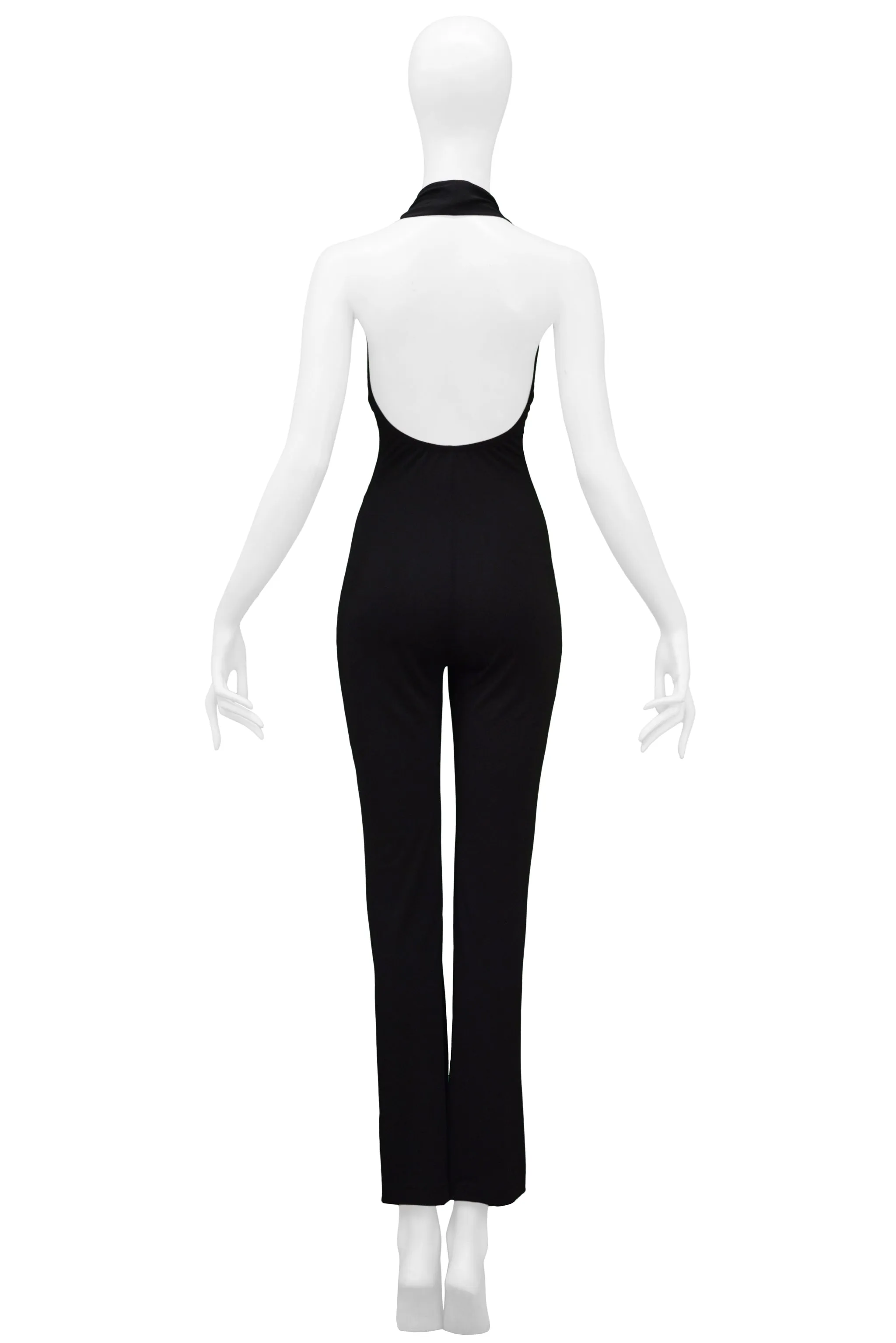 PLEIN SUD BLACK DISCO HALTER JUMPSUIT