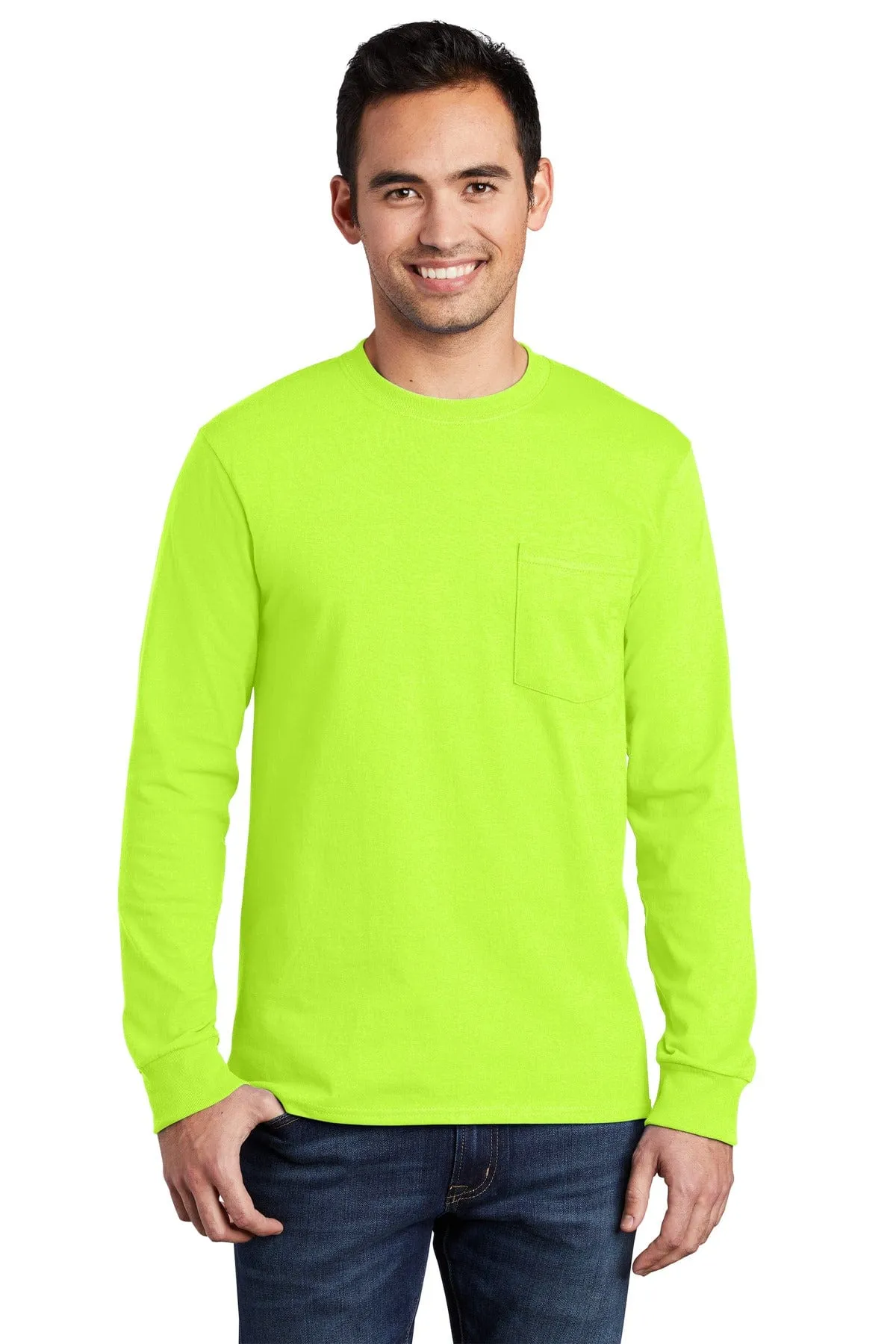 Port & Company ®  - Long Sleeve Essential Pocket Tee.  PC61LSP