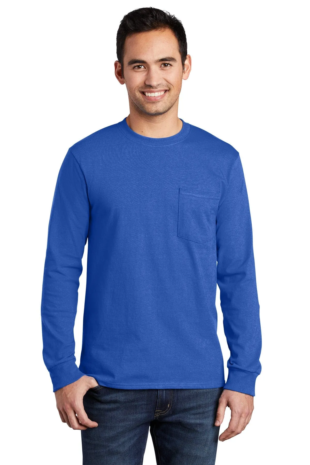 Port & Company ®  - Long Sleeve Essential Pocket Tee.  PC61LSP