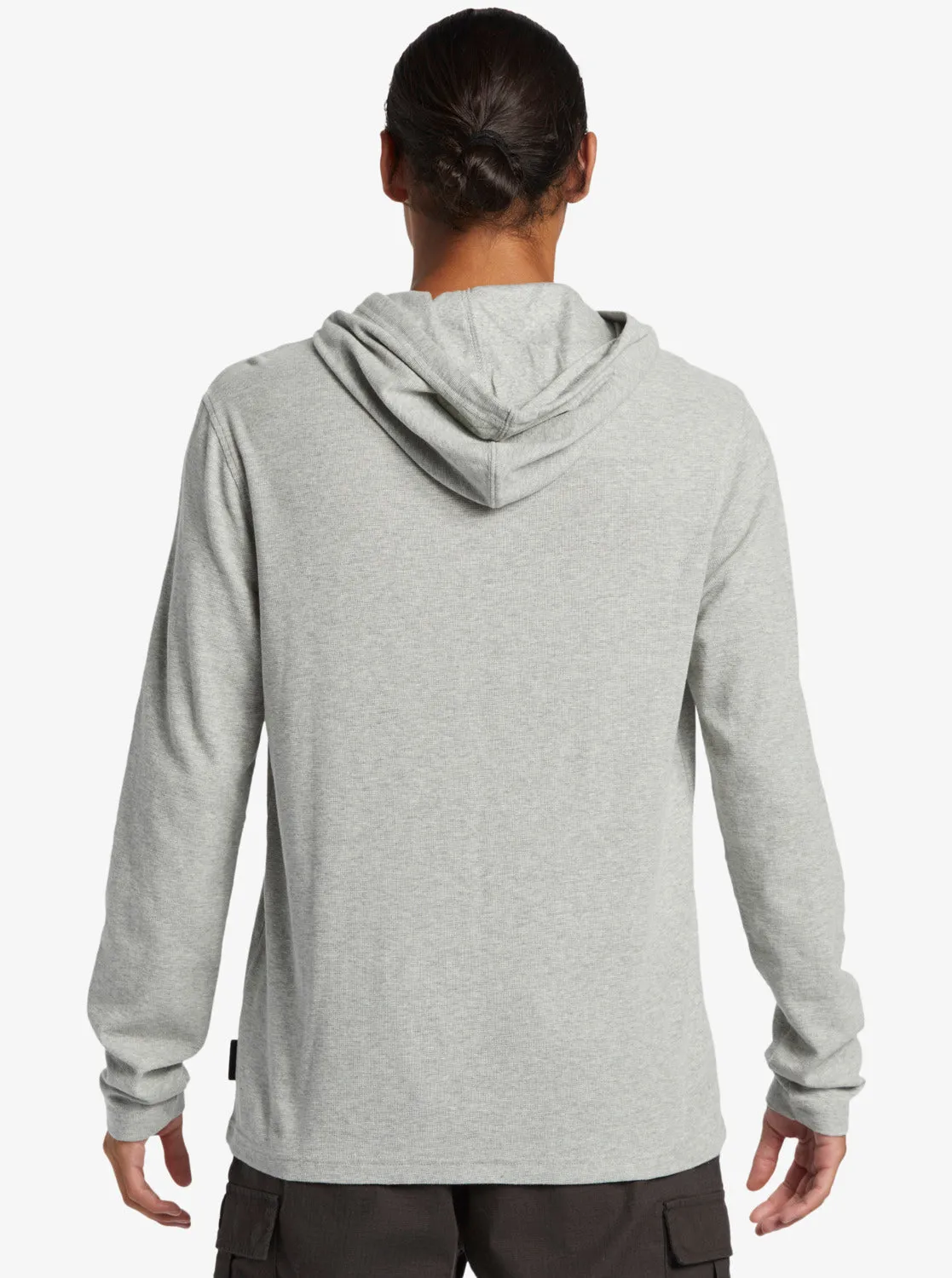 Quiksilver Drills Hooded Thermal L/S Shirt-Grey Heather