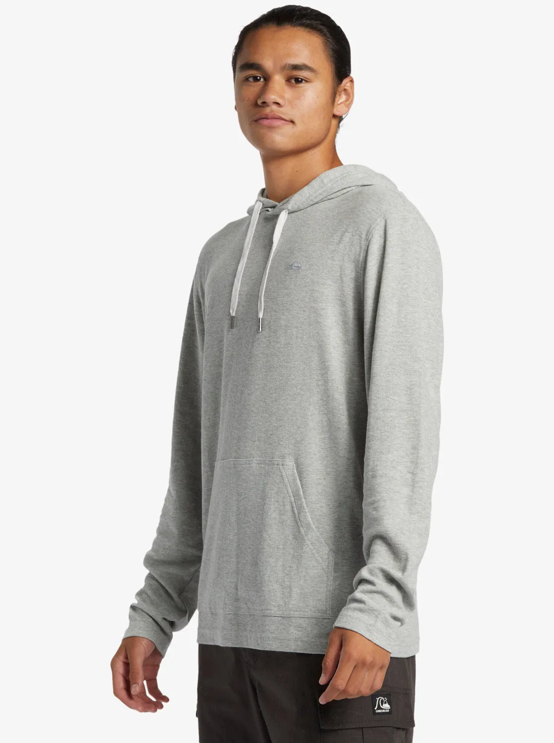 Quiksilver Drills Hooded Thermal L/S Shirt-Grey Heather