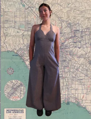 "Gold Miner" One of a kind Palazzo halter jumpsuit