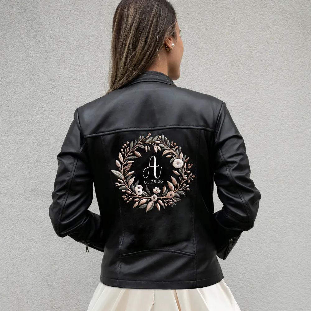 (Real Leather) Custom Initial Leather Jacket