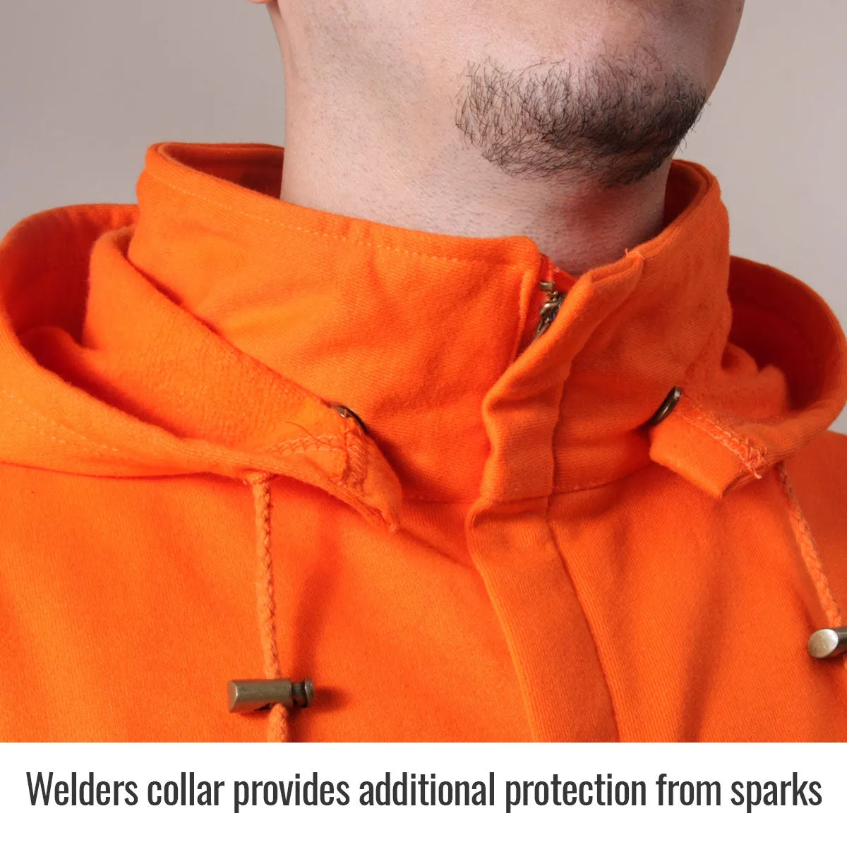 Revco JF1332-OR Orange TruGuard™ 200 FR Cotton Reflective Tape Full-Zip Hooded Sweatshirt (1 Sweatshirt)