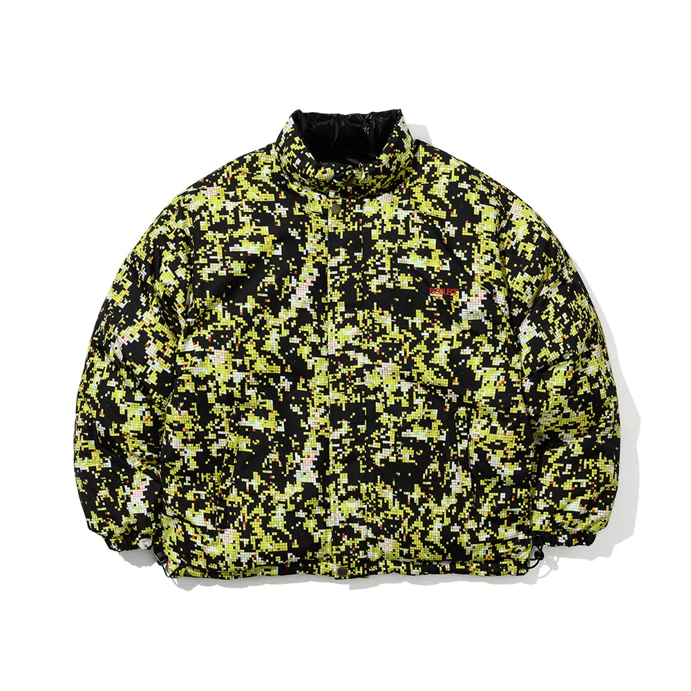 REVERSIBLE DOWN PADDING JUMPER BLACK/DOT CAMO