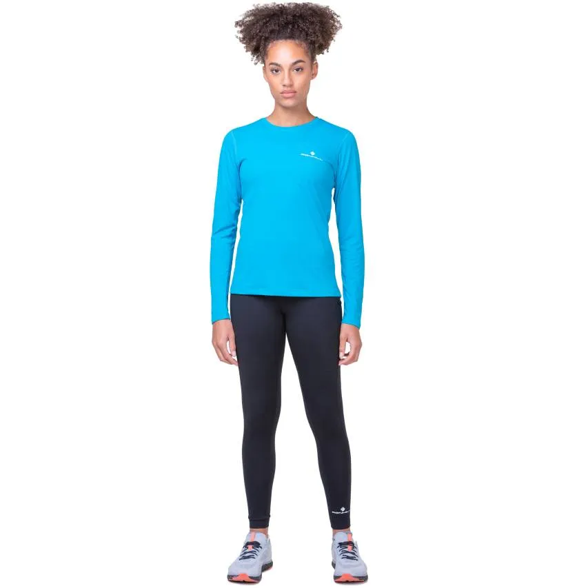 Ronhill Core Long Sleeve Tee (Womens) - Azure/Bright White