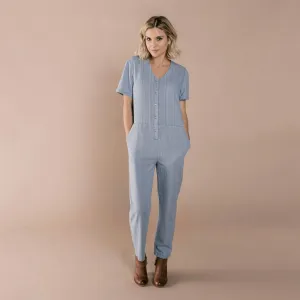 Rylee & Cru Women's Utility Jumpsuit - Washed Denim