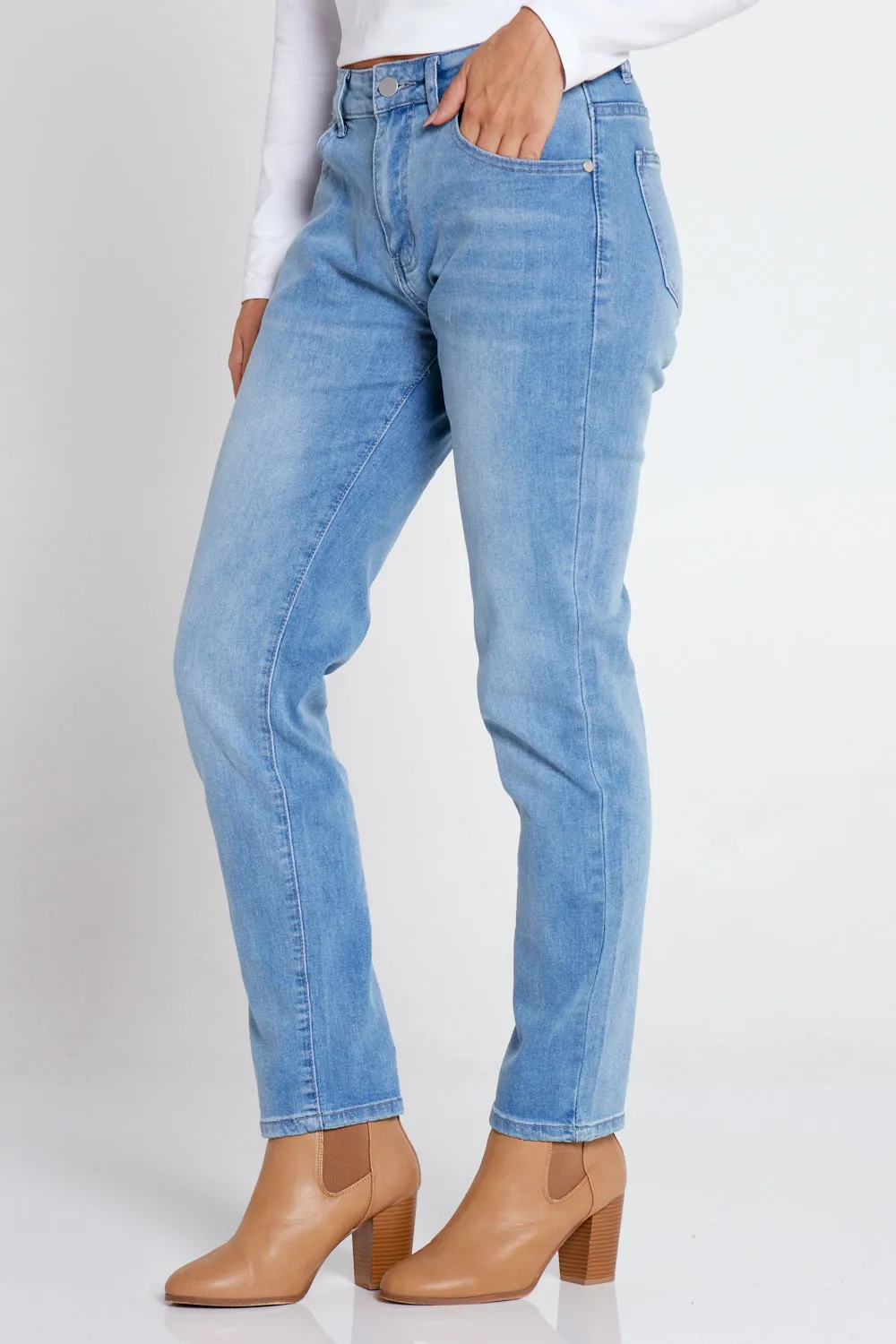 Savannah Cotton Jeans - Denim