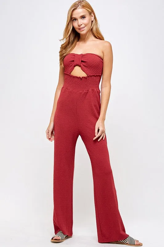 SEASHORE STRAPLESS JUMPSUIT