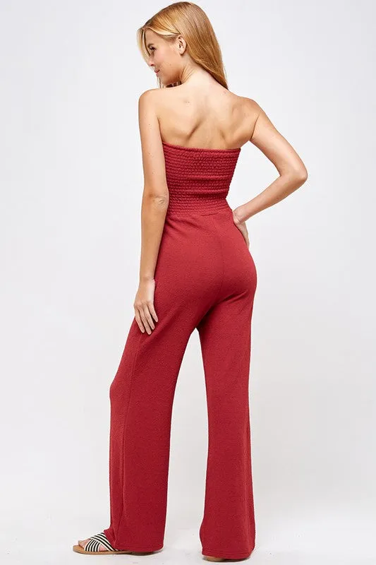 SEASHORE STRAPLESS JUMPSUIT