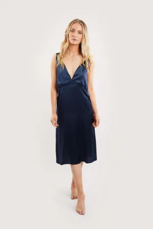 SOPHIA NAVY SILK SLIP