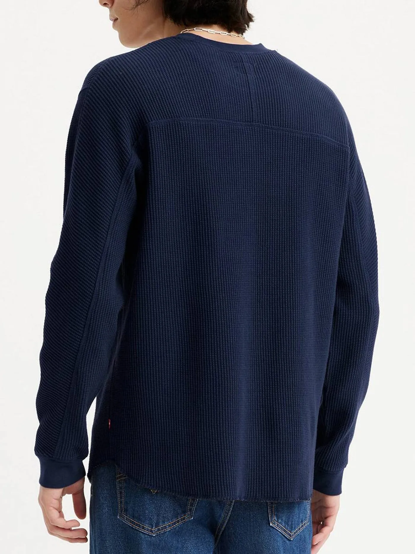 Standard Thermal Long Sleeve Navy Blazer Crew Neck