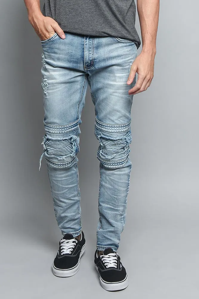 Studded Biker Denim Jeans