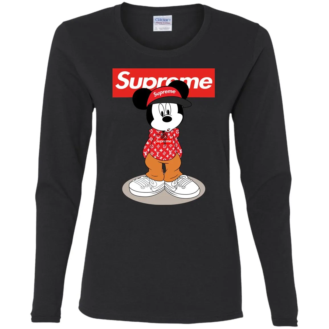 Supreme Mickey Mouse T-shirt Women Long Sleeve Shirt