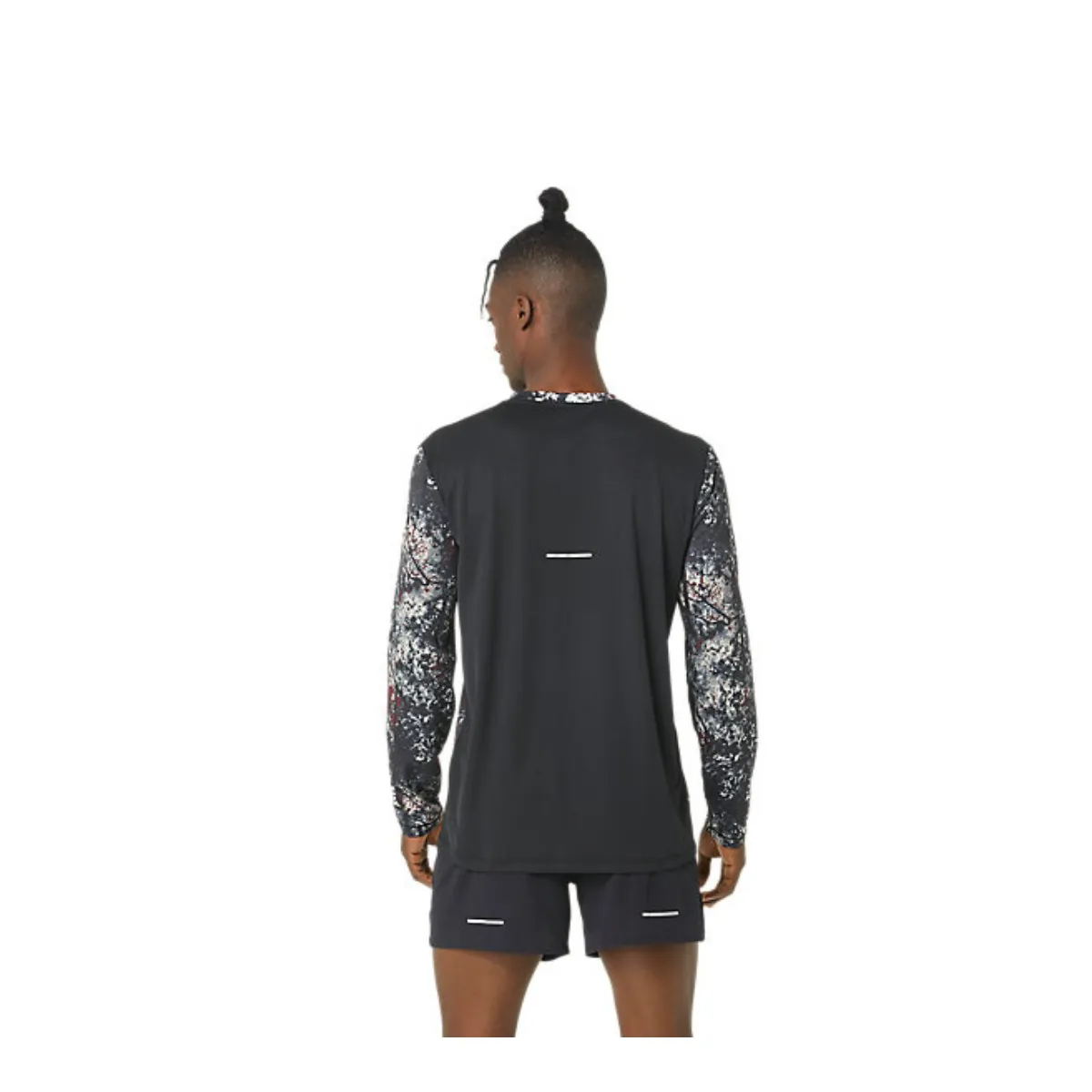 T-Shirt Long Sleeve ASICS AOP LS Top Black White