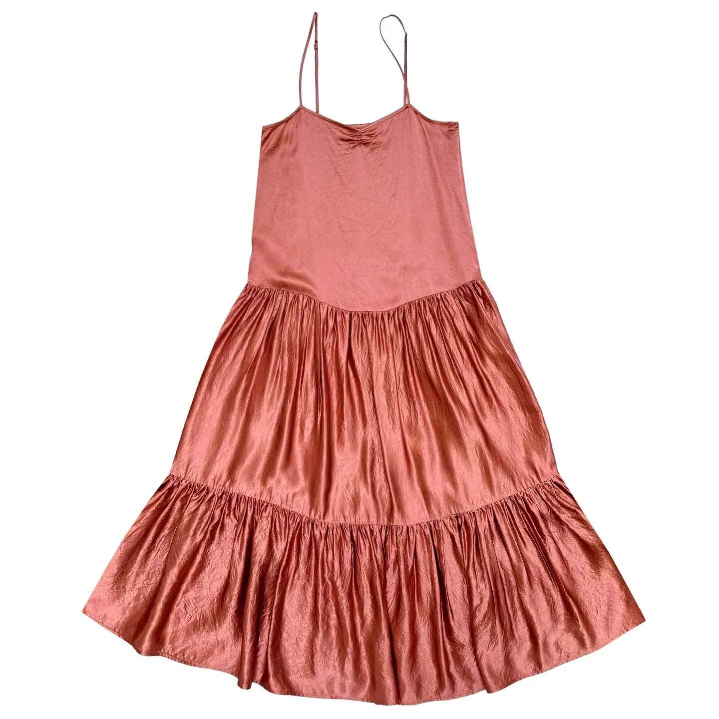 TIERED SLIP DRESS - COPPER