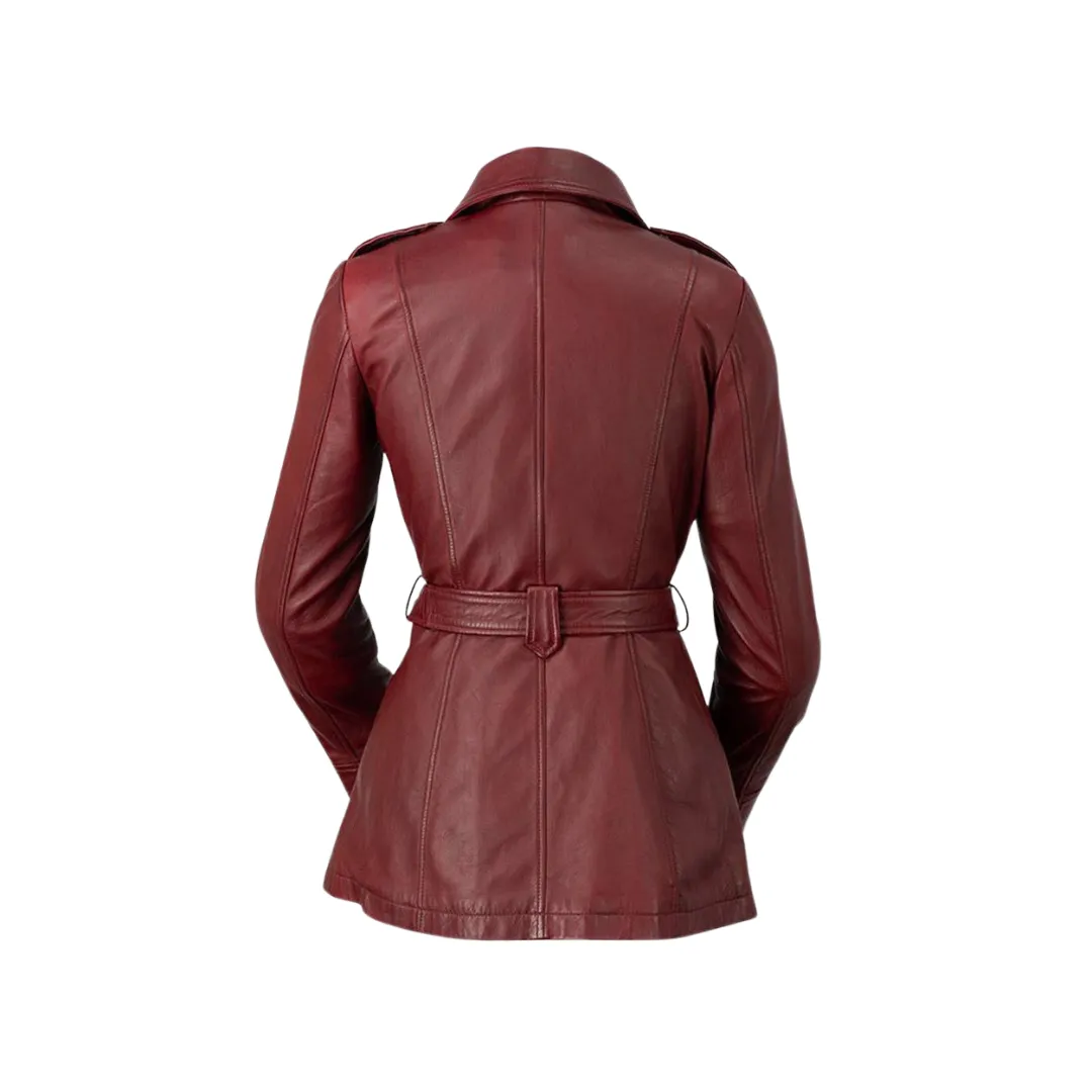 Traci Leather Trench Coat