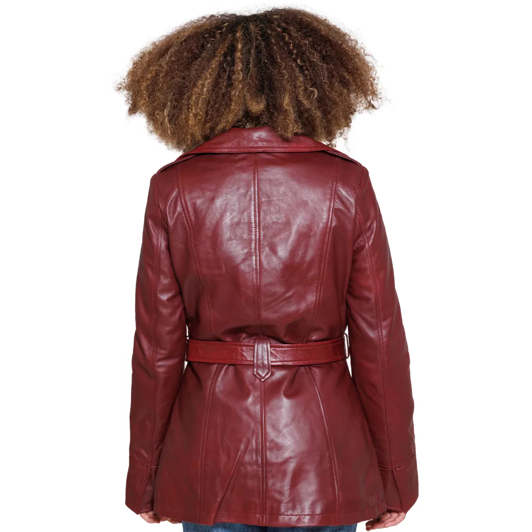 Traci Leather Trench Coat