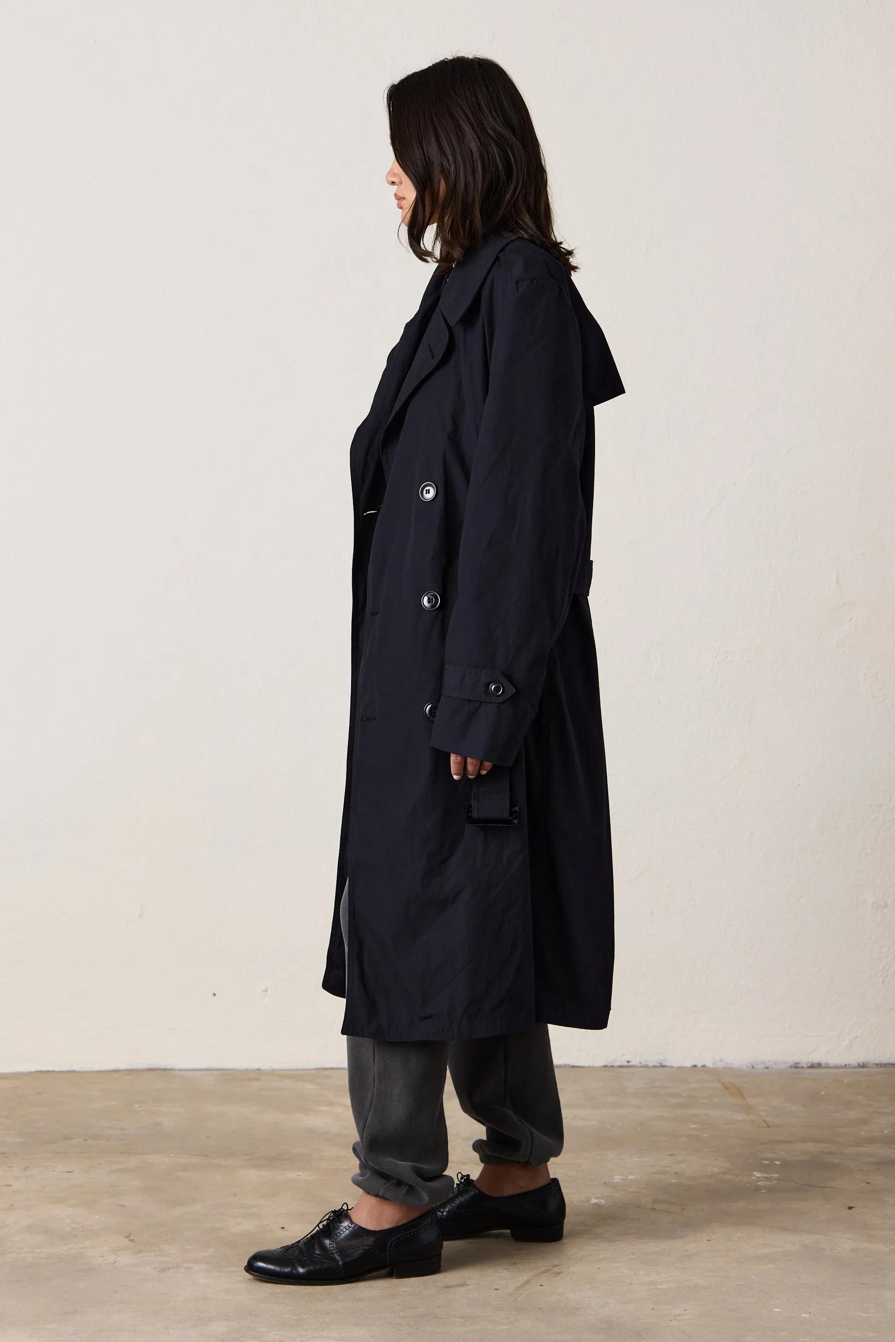 US MILITARY TRENCH COAT / BLACK