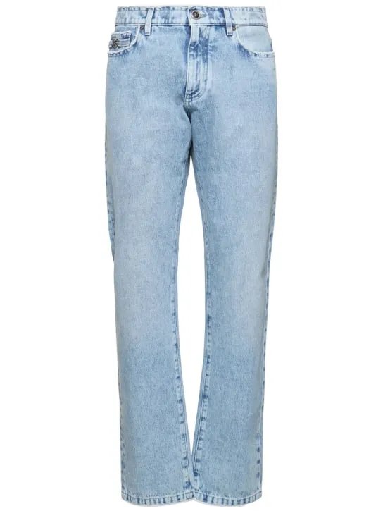 Versace   Stonewashed denim straight jeans 