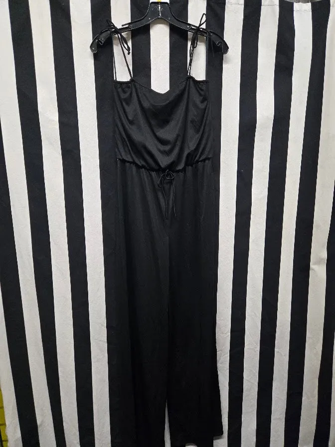 Vintage 70s Polyester Black Jumpsuit