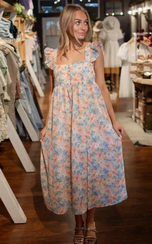 Watercolor Kisses Midi Dress