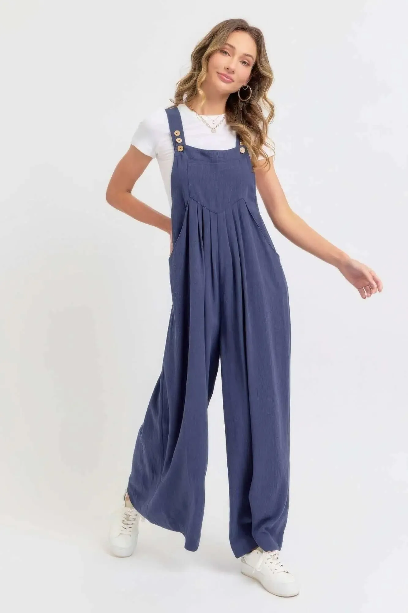 Wide Leg Jumpsuit- Adjustable Strap Overall