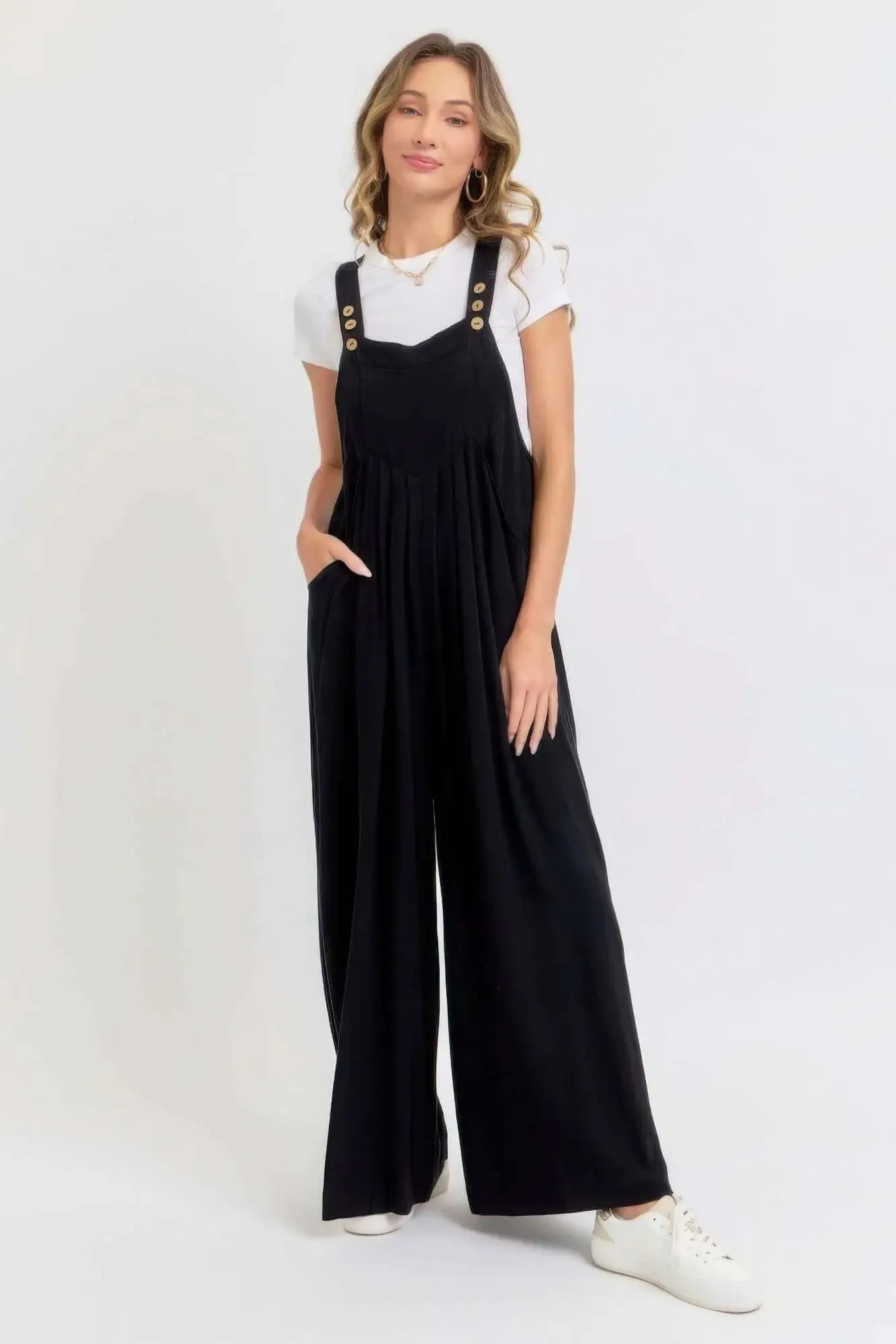 Wide Leg Jumpsuit- Adjustable Strap Overall