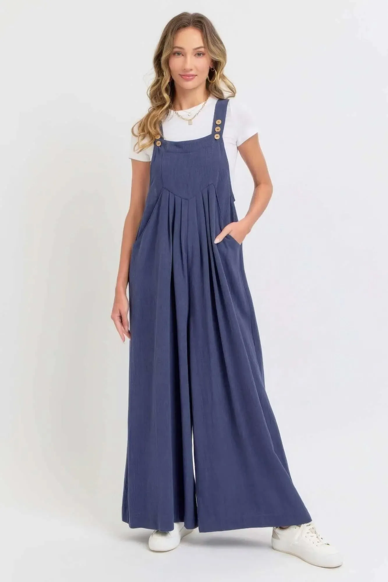 Wide Leg Jumpsuit- Adjustable Strap Overall