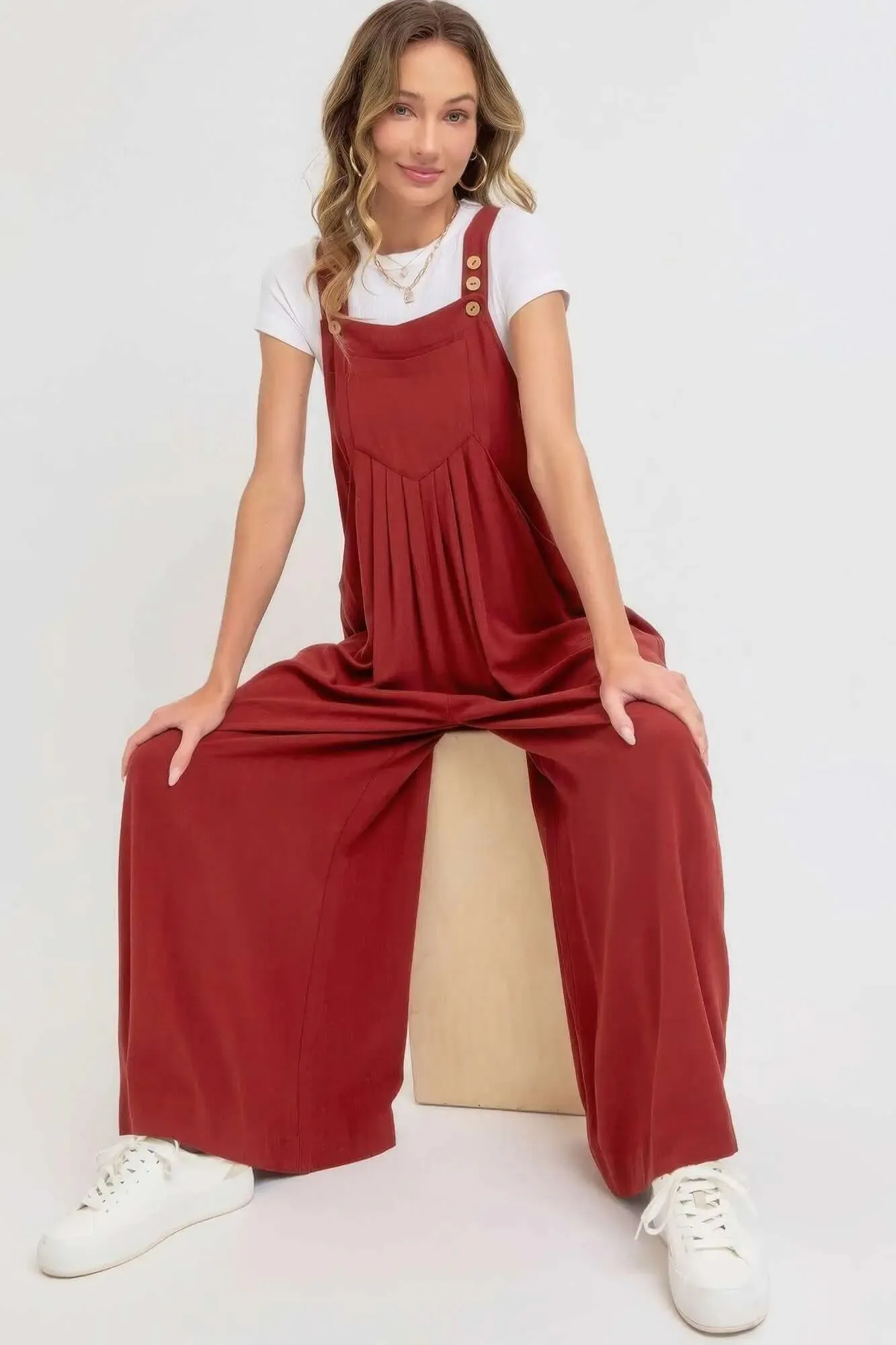 Wide Leg Jumpsuit- Adjustable Strap Overall