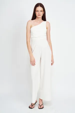 Wide Leg One Shoulder Jumpsuit