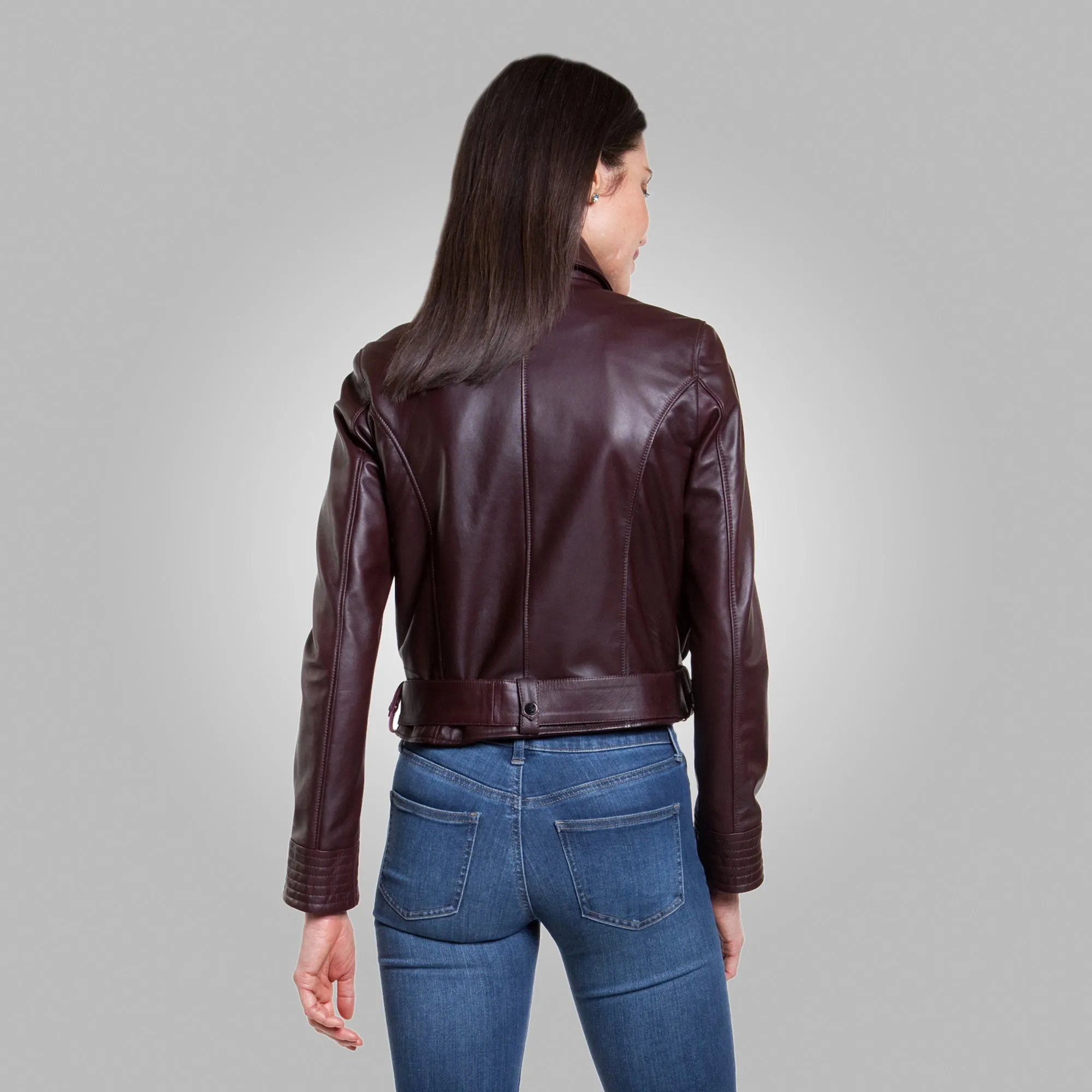 Women’s Buttoned Up Dark Chocolate Brown Leather Jacket