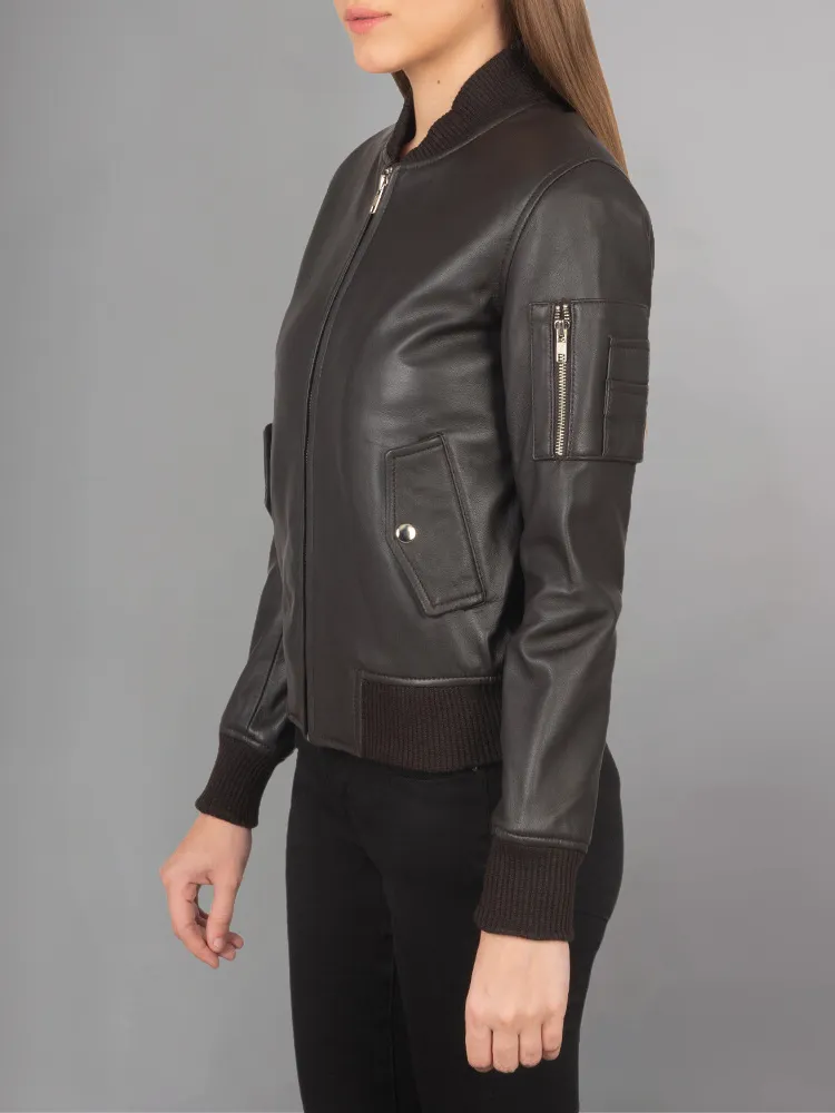 Womens Royal Blue Biker Leather Jacket