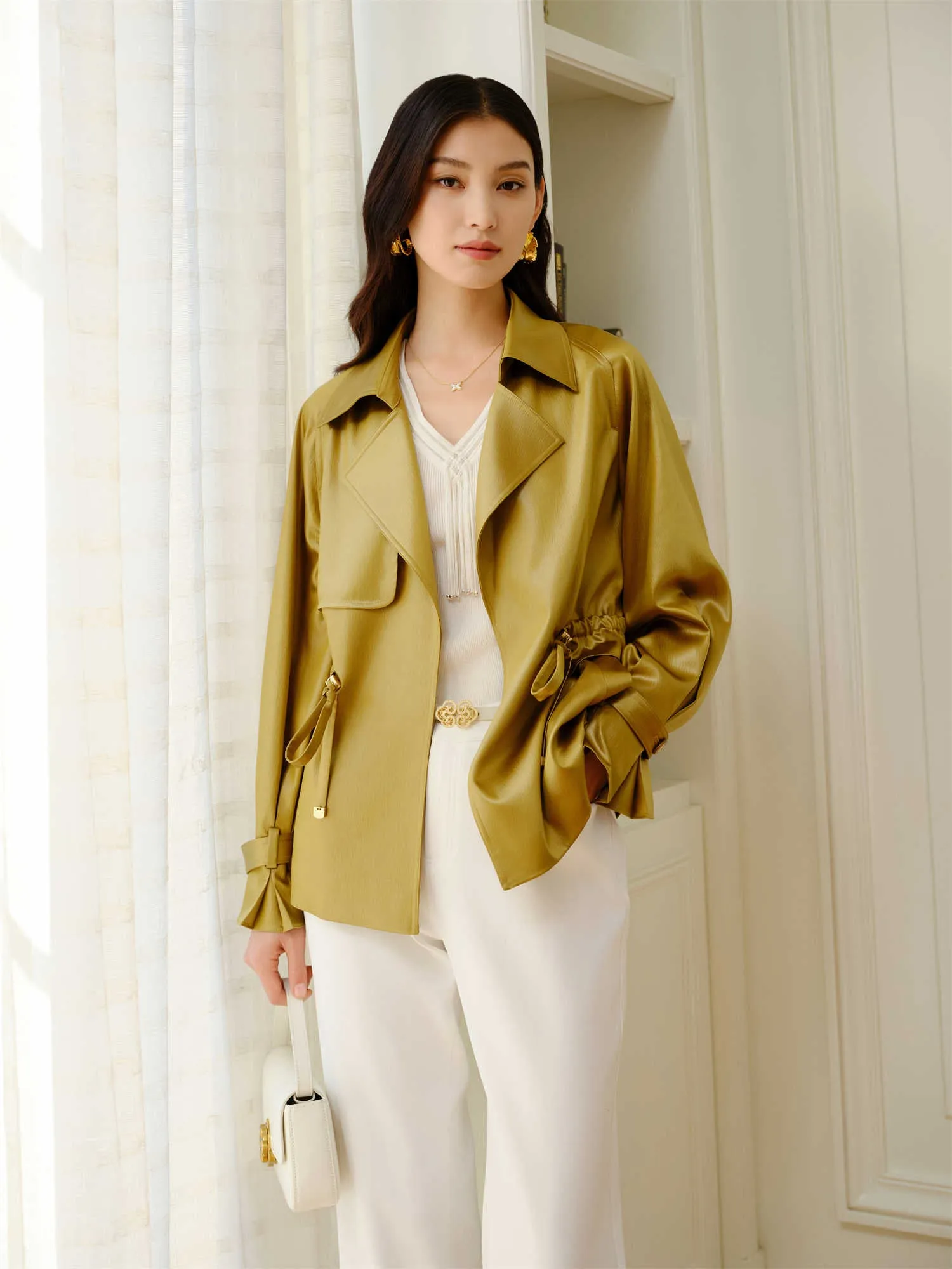 YAYING Drapey Short Trench Coat EPJEA1244AG